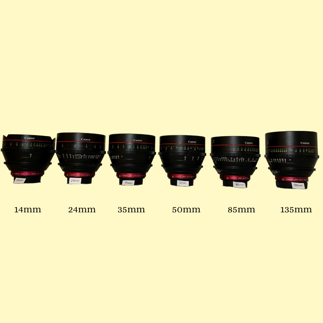 Kit 6 objetivos Canon CN-E: 14mm, 24mm, 35mm, 50mm, 85mm y 135mm - Avisual  PRO